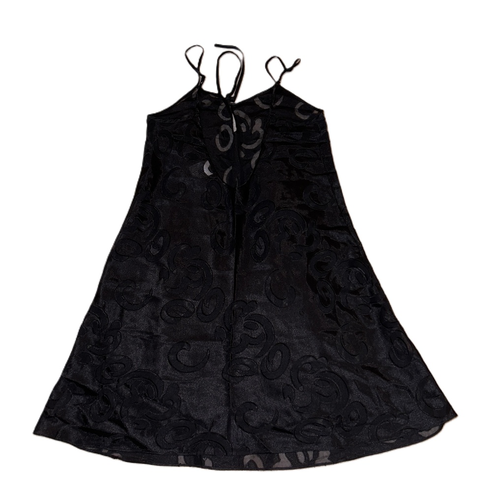 The Disney Catalog Black Spaghetti Straps Patterned Slip Dress Size M - Picture 3 of 6